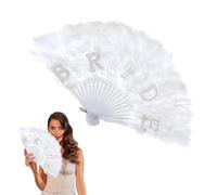 Muorruo Ventaglio di Piume Bianco, Renaissance Rave, ventaglio Pieghevole per Matrimoni, Accessori per Abiti da Festa e Decorazioni per Feste, ventaglio Cinese, ventaglio per Donne