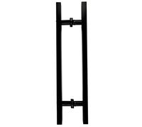 Muova della porta quadrata spazzolata, manico in vetro per la camera da letto in acciaio inossidabile pesante, per fienile da ufficio, montato sul retro (colore: nero, dimensione: 60 cm (24 "))