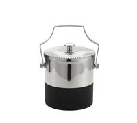 Mupingfenglan Secchiello Ghiaccio Isolato Secchiello Termico Secchiello Bevande Contenitore con Coperchio in Acciaio Inox a Doppia Parete E Manico Base Antiscivolo