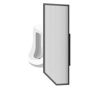 Mur Translucide Toilettes Divisorio Urinoir Diviseur Écran pour Hôtel Bureau Publique LieuxConfidentialité Extenseur 40x110cm (15.7x43.3in) Nero