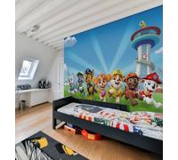 252x182cm Carta da Parati Murale Forma per Bambini Camera Foto Zampa Patrol Blu