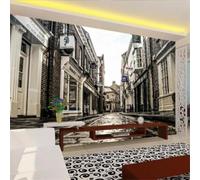 Murale autoadesivo 3D di una vecchia città europea, ideale per soggiorno, camera da letto e come sfondo per un'installazione artistica decorativa.