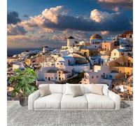 Murale Carta da Parati 200x140cm Santorini Romantica Stampa Artistica Premium in Tessuto non Tessuto Poster Fotomurale Multicolore per Famiglia Murales Adesivi da Parete Decorare
