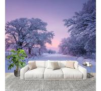 Murale Carta da Parati 250x175 cm Scena Innevata Nella junglea Invernale Stampa Artistica Premium in Tessuto non Tessuto Poster Fotomurale Lavanda per Famiglia Murales Adesivi da Parete Decorare