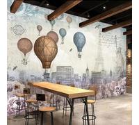 Murale, carta da parati 3D, torre di mongolfiera vintage, architettura, sfondo interno, illustrazioni murali, adesivi, soggiorno in camera da letto, pittura murale in stoffa di seta