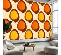 Murale da Parete 3D Ellisse Arancione e Gialla Carta da Parati Fotografica, Arte Astratta Murale da Parete in Tessuto Non Tessuto Poster Decorativo Design Moderno 250 x 175 cm (L x A) per Soggiorno
