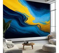 Murale da Parete 3D Vortici Dipinti a Colori Blu Verdi Carta da Parati Fotografica, Pittura a Olio Astratta Murale da Parete in Tessuto Non Tessuto Poster Design Moderno 400 x 280 cm per Soggiorno