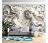 Murale Da Parete Con Illusione 3D Del Volto Di Donna In Rilievo, Dea Dei Gemelli, Carta Da Parati A Rilievo 250 Cm (L) X 175 Cm (A), Adesivi Murali Di Arte Moderna Per Camera Da Letto E Soggiorno -