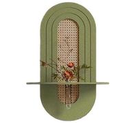 Murale decorativo 3D in stile vintage, decorazione murale sospesa con mensole e vasi, adatto per ingresso, soggiorno e camera da letto Green 35 * 50cm