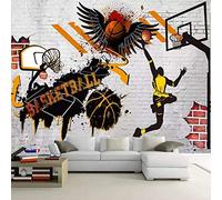 Murale Di Carta Da Parati 3D Moderno E Creativo, Doodle Basket Murale Rimovibile | Carta Da Parati Autoadesiva Di Grandi Dimensioni Per Ragazzi, Ragazze, Camera Da Letto, Soggiorno, 200(L) x150(H) cm