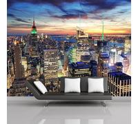 murale in PVC autoadesivo carta da parati 3D edificio della città scena notturna sfondo interno arte murale adesivo camera da letto dipinta da parete soggiorno