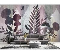 Murale In Tessuto Non Tessuto Disegno Lineare Di Una Pianta Tropicale Carta Da Parati Decorazione Murale Soggiorno Camera Da Letto Dal Design Moderno 400Cm(W)*280Cm(H)