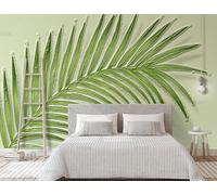Murale In Tessuto Non Tessuto Rilievo Della Foglia Di Una Pianta Carta Da Parati Decorazione Murale Soggiorno Camera Da Letto Dal Design Moderno 300Cm(W)*210Cm(H)