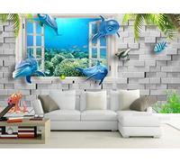 Murale In Tessuto Non Tessuto Vista Fuori Dalla Finestra Carta Da Parati Decorazione Murale Soggiorno Camera Da Letto Dal Design Moderno 450Cm(W)*315Cm(H)
