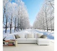 Murale Moderno 3D Che Decora La Camera Da Letto Alberi Invernali Boschi Paesaggio Soggiorno Creativo Divano Tv Carta Da Parati-250cm×170cm