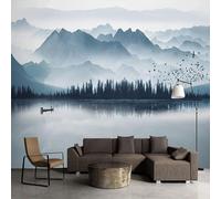 Murale Moderno 3D Che Decora La Camera Da Letto Montagna Fiume Foresta Vista Lago Studio Soggiorno Sfondo Ufficio Murales-200cm×140cm