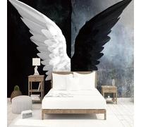 Murales Da Parete 3D Ali Bianche E Nere Carta Da Parati Fotografica 3D,Murale,Soggiorno,Camera Da Letto,Sfondo Da Soffitto,Decorazione,Dipinto 300x210cm