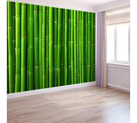 Murales da Parete 3D Fotografia Naturalistica Arte da Parete Straordinaria, Bambù Verde Strisce Verticali Carta da Parati Fotografica di Alta Qualità per Soggiorno e Camere da Letto 400 x 280 cm