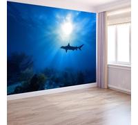 Murales da Parete 3D Fotografia Naturalistica Arte da Parete Straordinaria, Sole Sull'Oceano Coralli Pesci Carta da Parati Fotografica di Alta Qualità per Soggiorno e Camere da Letto 200 x 140 cm
