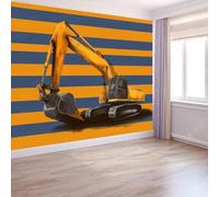 Murales da Parete 3D Minimalismo Arte, Righe Auto Architettonica Escavatore Carta da Parati Fotografica di Alta Qualità per Soggiorno e Camere da Letto 200 x 140 cm