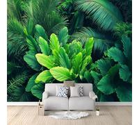 Murales da Parete Premium 3D Fotografia Naturalistica Arte da Parete Straordinaria, Giungla Tropicale Foglie Di Palma Carta da Parati Fotografica di Alta Qualità per Soggiorno e Camere 500 x 280 cm
