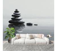 Murales Fotomurale 250x175cm Riflesso Dei Ciottoli Decorazione Murale -Moderni Soggiorno Ufficio - Poster Bianco Carta da Parati in Tessuto Non Tessuto Murale Adesivi da Parete