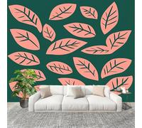 Murales Fotomurale 300x210cm Pianta A Foglia Larga Decorazione Murale -Moderni Soggiorno Ufficio - Poster Verde Carta da Parati in Tessuto Non Tessuto Murale Adesivi da Parete