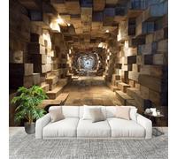 Murales Fotomurale 350x256cm Spazio Tridimensionale Fantastico Decorazione Murale -Moderni Soggiorno Ufficio - Poster Beige Carta da Parati in Tessuto Non Tessuto Murale Adesivi da Parete