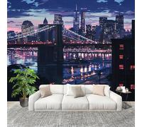 Murales Fotomurale 400x280cm Città Moderna E Prospera Decorazione Murale -Moderni Soggiorno Ufficio - Poster Blu Carta da Parati in Tessuto Non Tessuto Murale Adesivi da Parete