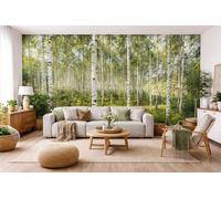 Murales Per Parete Gigante Sunny Forest Trees Grande Scena Naturale 12x8.3 Ft