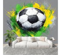 Muralo 200x140cm Moderno Graffiti Calcio Tessuto Non Tessuto Murale Alla Moda Murale Poster Grigio Scuro Parati Decorazione Murale Soggiorno Camera Da Letto Dal Design Moderno