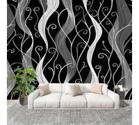 Muralo 250x175cm Arte Moderna Al Tratto Tessuto Non Tessuto Murale Alla Moda Murale Poster Nero Parati Decorazione Murale Soggiorno Camera Da Letto Dal Design Moderno