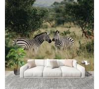 Muralo 250x175cm junglea Animali Zebra Tessuto Non Tessuto Murale Alla Moda Murale Poster Verde Parati Decorazione Murale Soggiorno Camera Da Letto Dal Design Moderno