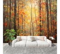 Muralo 250x175cm La junglea Autunnale Irradia Le Foglie Che Cadono Tessuto Non Tessuto Murale Alla Moda Murale Poster Giallo Parati Decorazione Murale Soggiorno Camera Da Letto Dal Design Moderno