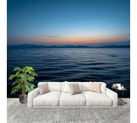 Muralo 250x175cm Onde Superficiali Dell'Oceano Tessuto Non Tessuto Murale Alla Moda Murale Poster Blu Scuro Parati Decorazione Murale Soggiorno Camera Da Letto Dal Design Moderno