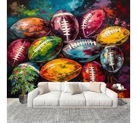 Muralo 250x175cm Rugby Disegno Di Graffiti Tessuto Non Tessuto Murale Alla Moda Murale Poster Colorato Parati Decorazione Murale Soggiorno Camera Da Letto Dal Design Moderno