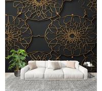 Muralo 250x175cm Splendida Geometria Dorata Tessuto Non Tessuto Murale Alla Moda Murale Poster Buio Parati Decorazione Murale Soggiorno Camera Da Letto Dal Design Moderno