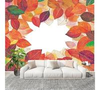 Muralo 250x175cm Texture Colorata Della Foglia D'Acero Tessuto Non Tessuto Murale Alla Moda Murale Poster Bianco Parati Decorazione Murale Soggiorno Camera Da Letto Dal Design Moderno