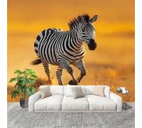 Muralo 250x175cm Zebra Animale Tessuto Non Tessuto Murale Alla Moda Murale Poster Giallo Parati Decorazione Murale Soggiorno Camera Da Letto Dal Design Moderno