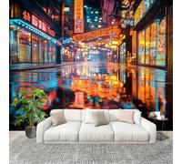 Muralo 300x210cm Colorato Tessuto Non Tessuto Murale Alla Moda Murale Poster Riflessi Delle Strade Di Tokyo Parati Decorazione Murale Soggiorno Camera Da Letto Dal Design Moderno