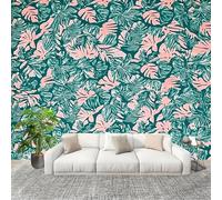 Muralo 300x210cm Motivo A Foglia Larga Tropicale Tessuto Non Tessuto Murale Alla Moda Murale Poster Verde Chiaro Parati Decorazione Murale Soggiorno Camera Da Letto Dal Design Moderno