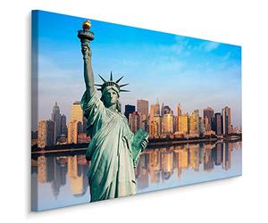 Muralo 34843208 - Quadro Statua della libertà, New York, Tessuto, Multicolore, Br. 120 x Hö. 80 cm