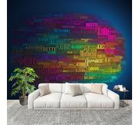 Muralo 350x256 cm Moderno Testo E Grafica Tessuto Non Tessuto Murale Alla Moda Murale Poster Colorato Parati Decorazione Murale Soggiorno Camera Da Letto Dal Design Moderno