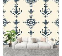 Muralo 350x256 cm Tema Dell'Ancora sailing Tessuto Non Tessuto Murale Alla Moda Murale Poster Beige Parati Decorazione Murale Soggiorno Camera Da Letto Dal Design Moderno