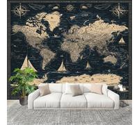 Muralo 400x280cm Retrò Nautico Mappa Tessuto Non Tessuto Murale Alla Moda Murale Poster Buio Parati Decorazione Murale Soggiorno Camera Da Letto Dal Design Moderno