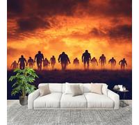 Muralo 400x280cm Sagoma Di Fiamma Perduta Tessuto Non Tessuto Murale Alla Moda Murale Poster Colore Arancione Parati Decorazione Murale Soggiorno Camera Da Letto Dal Design Moderno
