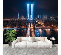 Muralo Carta da Parati 3D in Tessuto Non Tessuto 250x175cm Scena Notturna Della Città Moderna Carta da Parati Poster Buio per Casa Ufficio Camera Da Letto Gabinetto Soggiorno