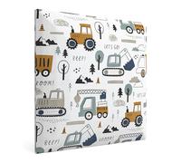Muralo Pannello Imbottito da Parete per Bambini Cantiere - 30x30 cm | Cuscino da parete morbido per la cameretta, effetto 3D, angoli arrotondati, montaggio con colla dietro il letto dei bambini