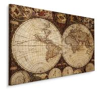 Muralo Quadro da parete con mappa del mondo, 30 x 20 cm, decorazione da parete per camera da letto, soggiorno, decorazione da parete