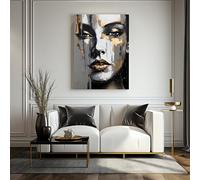 Muralo - Stampa su tela pronta da appendere, con motivo astrazione, immagine da donna per soggiorno, camera da letto, ufficio, ristorante, decorazione da parete moderna, vintage, stile loft, larghezza